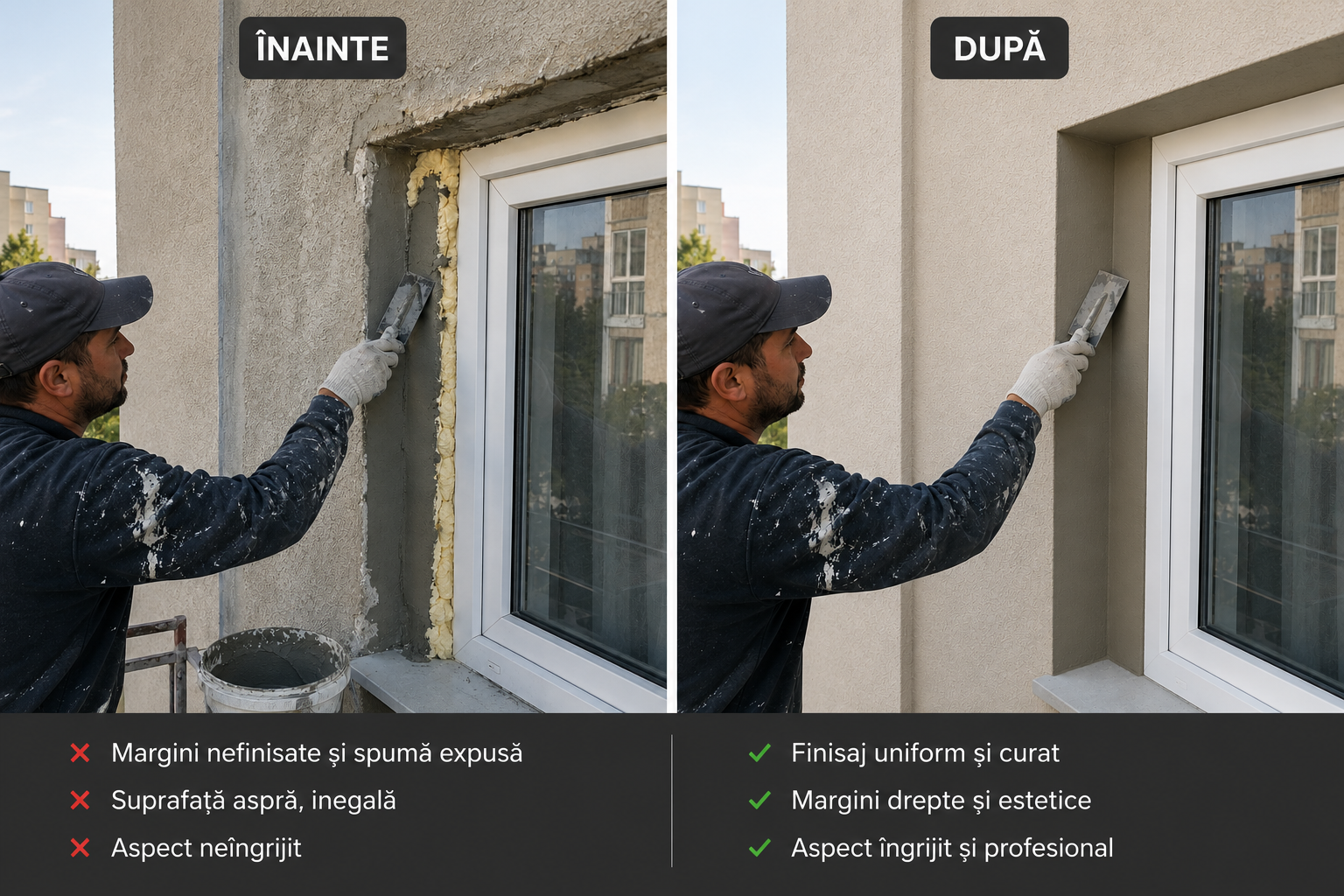 Etanșare și chituit exterior balcon
